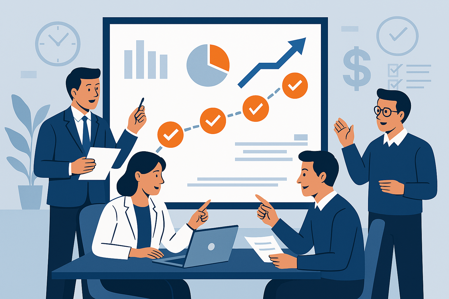 Gantt chart on screen